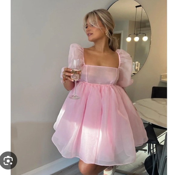 Selkie the Angel Delight Puff Dress Mini Pink Organza size S - Picture 7 of 15
